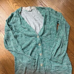J. crew crewcuts striped green cardigan size 8
